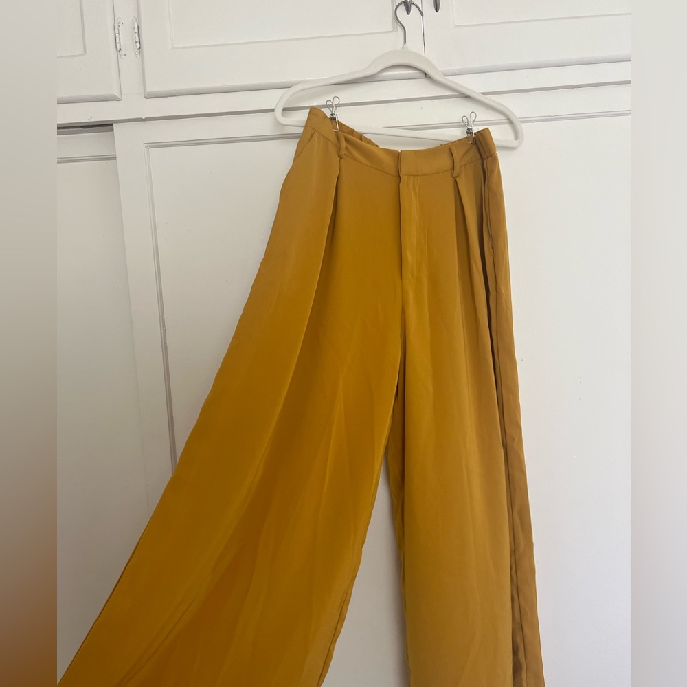 Wide Leg Pants (Mustard)